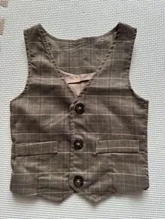 茶色 チェック柄 セットアップ　お呼ばれ&フォーマル