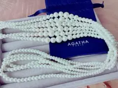 【AGATHA】アガタ　3連パール 　ロングネックレスのサムネイル