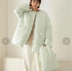 KBF ダウン　アウター　ダウンジャケット　ミントグリーン ボリュームカラー