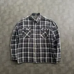 90s FIVE BROTHER ネルシャツ ブロックチェック モノクロ 白黒 - メルカリ