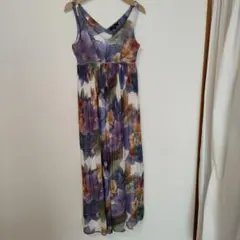 rienda 限定 ふんわり揺れる女性らしいシフォンワンピース S