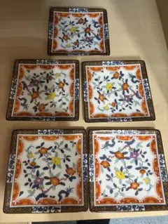伊万里 京友禅 正角皿 5枚