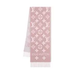 【極美品】ルイヴィトン マフラー・LV エセンシャル ベージュ ローズ