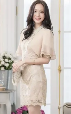 新品未使用パーティー　結婚式ボレロ　ベージュ