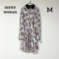 mysty woman 花柄プリントワンピース フェミニン ウエストゴムのサムネイル