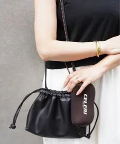 【美品】ドゥーズィエムクラス　セルリ　ドローストリングバッグ 美品】ドゥーズィエムクラス セルリ ドローストリングバッグ