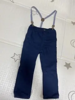 ネイビーブルーオーバーオール（ストライプサスペンダー）