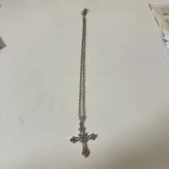 十字架型赤ストーンネックレス