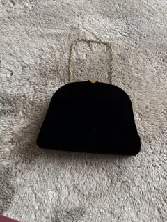 ブラックベルベットハンドバッグ