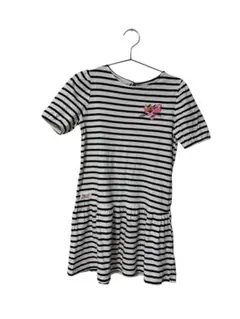 H&M ✨ストライプ 半袖ワンピース 134/140