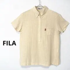 FILA 半袖　シャツ　チェック　コットン　麻のサムネイル