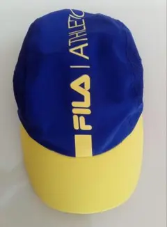 FILA フィラ　子供帽子54cm　キッズキャップ 青/黄色のサムネイル