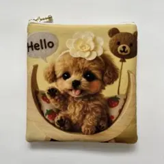 ハンドメイド　トイプードル　ポーチ