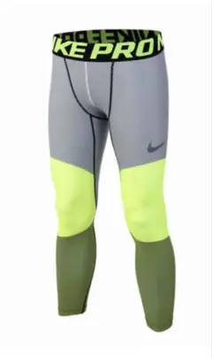 Nike Pro 699971-702 タイツ グレー/イエロー