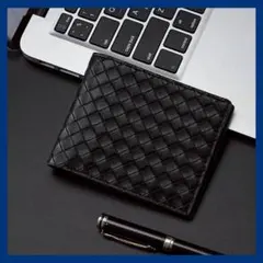 二つ折り財布　メンズ財布　シンプル　コンパクト　黒色 　仕事　旅行　買い物　軽量