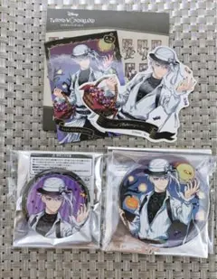 ツイステ agf シール ホログラム 缶バッジ アズール セット