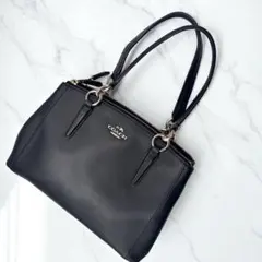 COACH コーチ ハンドバッグ 黒 レザー ゴールド金具