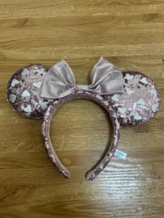東京ディズニーリゾート ハート型カチューシャ ミニー スパンコール ピンク