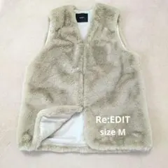 【美品】Re:EDIT　リエディ　フェイクファーベスト　金子麻貴さん着用　M