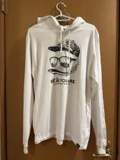 B-ONE-SOUL パーカー ホワイト アヒル プリント　M