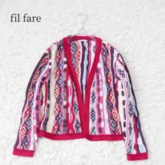 【ヴィンテージ/古着】フィルファーレ 長袖 3Dニットカーディガン Ｍ 春秋冬