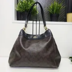 COACH コーチ シグネチャー ワンショルダーバッグ ブラウン ブラック