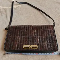 ブラウン クロコダイル風 ショルダーバッグ