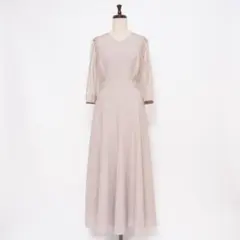 美品Aimer レース切替ロングワンピース ライトカーキ サイズM*FD1091