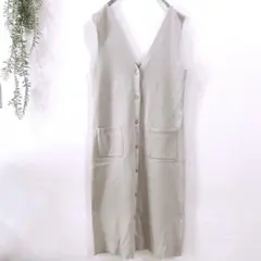 GUジーユー♡ ミラノリブニット ジャンパー ドレス きなりアクリル 【M】美品