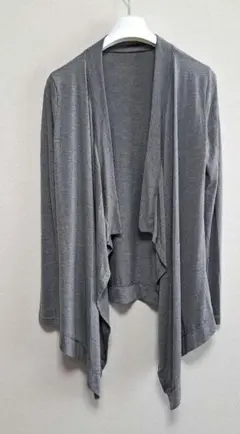 カーディガン　ボタンレス　長袖　グレー