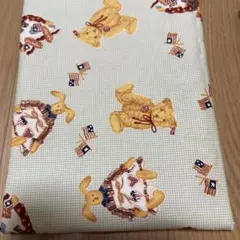 綿プリント生地 テディベアとうさぎ柄