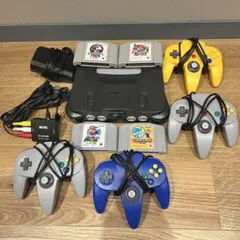 【動作確認済】ニンテンドー64 本体＋コントローラー4個セット＋ソフト4本