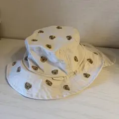 petit main クマ刺繍付きバケットハット 54cm