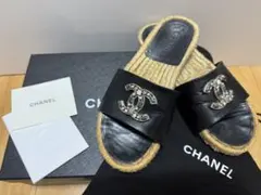CHANEL ココマーク エスパドリーユ サンダル ブラックのサムネイル