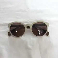 ZARA サングラス ラウンドフレーム ベージュ ブラウンのサムネイル