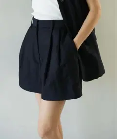【美品】clane dad short pants ネイビー 1
