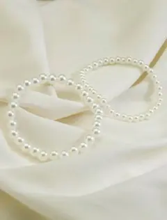 ホワイトパール ブレスレット 2個セット