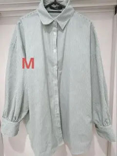 お値下げしました☆OFALO グリーンストライプ 長袖シャツ Mサイズ