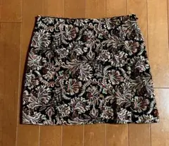 ZARA★トロピカル柄のコールテン素材ミニスカート/S