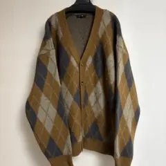 ビームスハート BEAMS HEART アーガイル ビッグ カーディガン L
