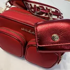 最終値下げ！！MICHAEL KORS ショルダーバッグ レッド 美品