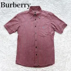 Burberry BLACK label シャツ　半袖　ホースロゴ　ストライプ