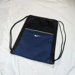 【NIKE】白タグ90sレトロナップサック　ネイビー×ブラック　Y2K