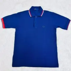 美品❣️【日本製】FRED PERRY ポロシャツ S 紺×赤白ライン