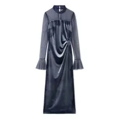 SNIDEL（スナイデル）シアードッキングベロアドレス （LBLU）