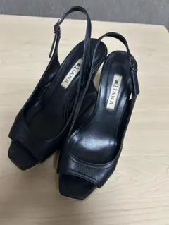 Diana ブラック ハイヒール オープントゥ 24cm