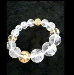 新品　運気金運上昇！水晶金手彫　風水龍、鳳凰ブレスレット　約10～19ミリ