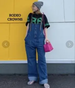 ロデオクラウンズ ショルダーFレザーサロペット