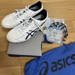 ASICS スパイクシューズ ホワイト/ネイビー 24.5cm