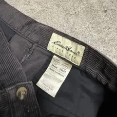 90's 白タグ　Eddie Bauer 細畝コーデュロイパンツ　太ストレート